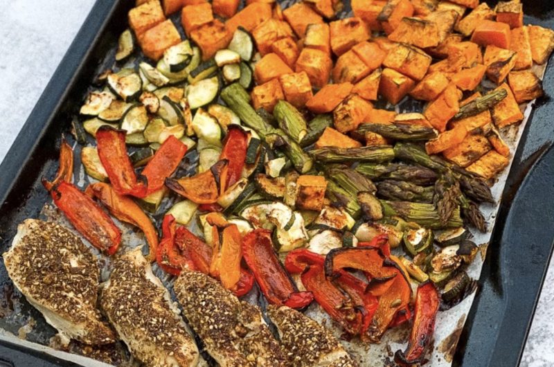 One Tray Bake Dukkah Chicken with Vegetables